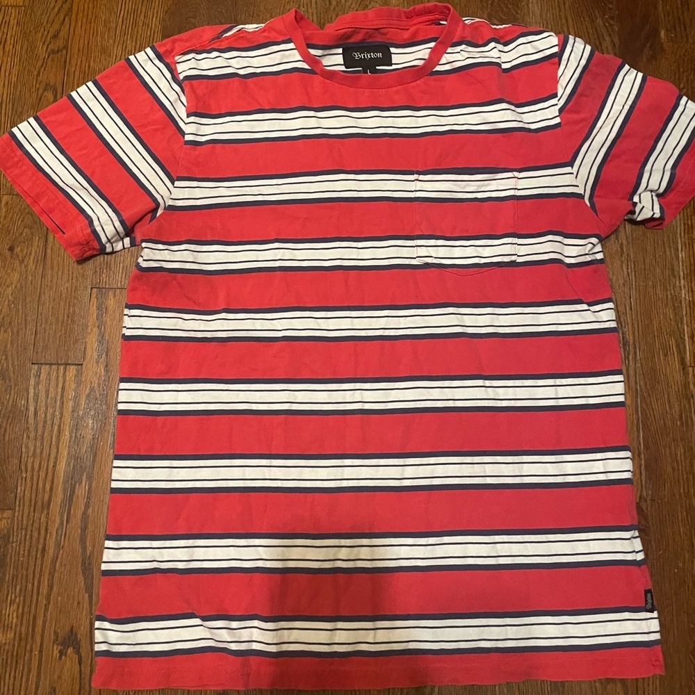 Brixton red and white striped tee (Larger)